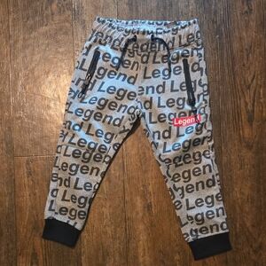 Gray Legend Print Kids Jogger Pants